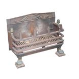 A REGENCY CAST AND WROUGHT IRON FIREGRATE IN THE MANNER OF GEORGE BULLOCK,