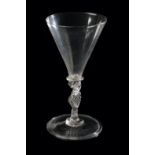 VENETIAN OR FAÃ‡ON DE VENISE WINE GLASS, EARLY 17TH CENTURY