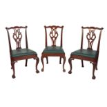SEVEN MAHOGANY DINING CHAIRS IN GEORGE III STYLE