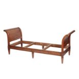 A GEORGE III MAHOGANY DAYBED FRAME,