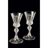 PAIR OF DUTCH ENGRAVED GOBLETS, 18TH CENTURY
