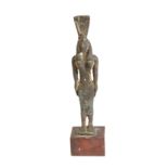 AN EGYPTIAN BRONZE FIGURE, PROBABLY ISIS,