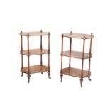 A PAIR OF VICTORIAN OAK AND BEECH ETAGERES,