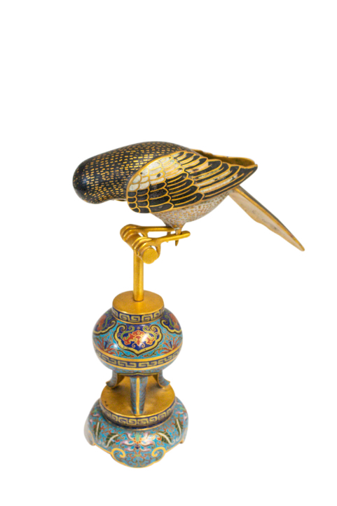 CLOISONNE MODEL OF A MAGPIE, - Image 2 of 3