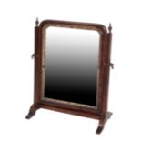 A GEORGE I WALNUT DRESSING TABLE MIRROR