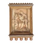 A CONTINENTAL CARVED WOOD RELIEF, THE FLAGELLATION OF CHRIST,