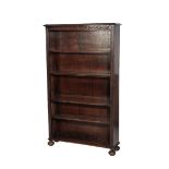 AN OAK OPEN BOOKCASE IN 17TH CENTURY TASTE,