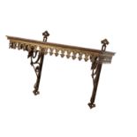 A VICTORIAN GILT METAL AND OAK WALL BRACKET,