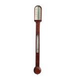 A SCOTTISH VICTORIAN MAHOGANY STICK BAROMETER,