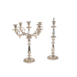 A PAIR OF EARLY VICTORIAN SILVER PLATE CANDLESTICKS