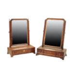 TWO LATE GEORGE I OR GEORGE II DRESSING TABLE MIRRORS,