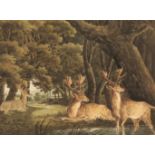 ENGLISH SCHOOL, 19TH CENTURY Deer in a landscape