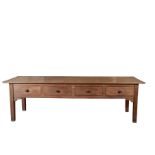 A SUBSTANTIAL CONTINENTAL PINE KITCHEN SIDE TABLE,