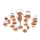 A COLLECTION OF MINIATURE DOMESTIC COPPERWARE,