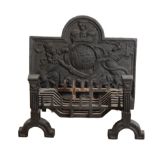 A VICTORIAN CAST IRON FIREBACK, IN 17TH CENTURY STYLE,