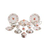 A HEREND PORCELAIN 'CHINESE BOUQUET' DINNER AND TEA SERVICE, 20TH CENTURY,