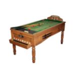 AN OAK AND BEECH BAR BILLIARDS TABLE,