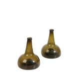 PAIR OF ENGLISH GLASS WINE BOTTLE, 18TH CENTURTY