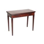 A LATE GEORGE II OR GEORGE III MAHOGANY TEA TABLE,