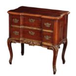 A LOUIS XV MAHOGANY COMMODE,