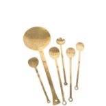 FIVE BRASS STOCK SKIMMERS,