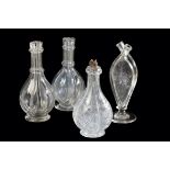 THREE CONTINENTAL 'FOUR-CHAMBER' DECANTERS, LATE 19TH / EARLY 20TH CENTURY