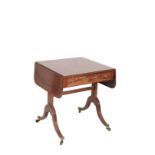 A MAHOGANY SOFA TABLE, IN REGENCY STYLE,