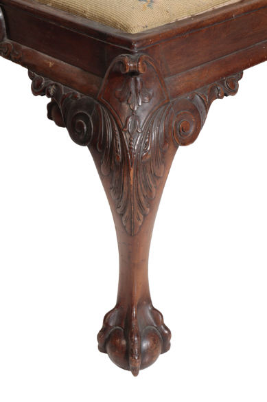 A VICTORIAN CARVED WALNUT AND BERLIN WOOLWORK UPHOLSTERED STOOL, IN GEORGE III STYLE, - Image 2 of 2