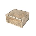 AN EARLY 20TH CENTURY SILVER MOUNTED SHAGREEN BOX,