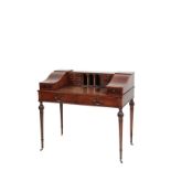 A MAHOGANY AND BURR WALNUT BANDED CARLTON HOUSE DESK, IN GEORGE III STYLE, BY GILLOWS,