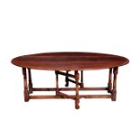 AN OAK GATELEG WAKE TABLE,