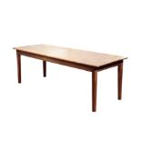 AN ELM REFECTORY TABLE,