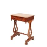 A VICTORIAN MAHOGANY WORK TABLE,