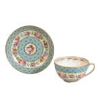 RARE NANTGARW TEACUP AND SAUCER, CIRCA 1818-20