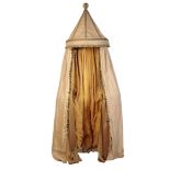 A COTTON AND SILK DRAPED CHANGING TENT,