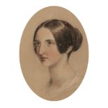 MANNER OF WILLIAM CRAWFORD (1825-1869)Â Â A head and shoulders portrait of a young lady