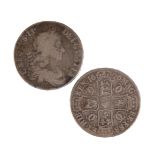 TWO CHARLES II CROWNS