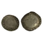 CHARLES I HALF CROWN AND ELIZABETH I SHILLING