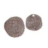 TWO SILVER HAMMERED REALES