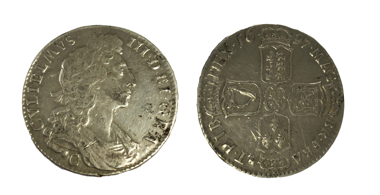 WILLIAM III 1697 HALF CROWN