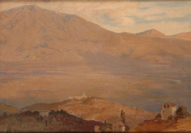BERNARD THOMSON (20TH CENTURY) 'Assisi - Across the Plain'