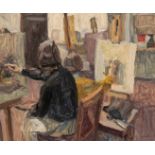 ENGLISH SCHOOL, 20TH CENTURY Artists at their easels in an interior