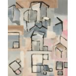 *RICHARD SLADDEN (1933-2020) Abstract geometric composition in pastel tones