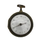 ROBERT STORER OF LONDON PAIR CASED SHAGREEN AND SILVER GENTLEMAN'S POCKET WATCH