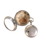 JOSEPH CHAPLIN OF ASHBY SILVER PAIR CASED VERGE GENTLEMAN'S POCKET WATCH