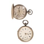 SILVER HALF HUNTER GENTLEMAN'S POCKET WATCH