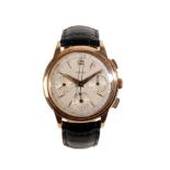 JAEGER 18CT ROSE GOLD CHRONOGRAPH GENTLEMAN'S WRIST WATCH