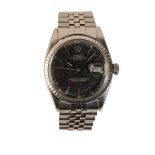 ROLEX OYSTER PERPETUAL DATEJUST GENTLEMAN'S STAINLESS STEEL BRACELET WATCH