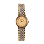 OMEGA DEVILLE LADIES GOLD PLATED AND STAINLESS STEEL BRACELET WATCH