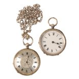 OPEN FACE GENTLEMAN'S SILVER POCKET WATCH